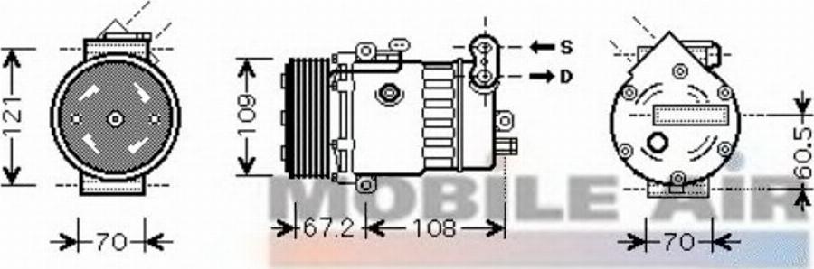 Van Wezel 3700K483 - Компрессор кондиционера unicars.by