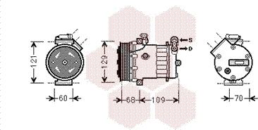 Van Wezel 3700K475 - Компрессор кондиционера unicars.by