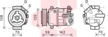 Van Wezel 3700K579 - Компрессор кондиционера unicars.by