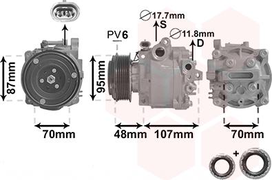 Van Wezel 3700K659 - Компрессор кондиционера unicars.by