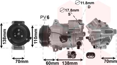 Van Wezel 3700K616 - Компрессор кондиционера unicars.by