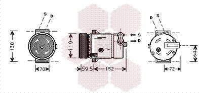 Van Wezel 3700K318 - Компрессор кондиционера unicars.by