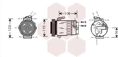 Van Wezel 3700K312 - Компрессор кондиционера unicars.by