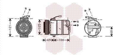 Van Wezel 3700K373 - Компрессор кондиционера unicars.by