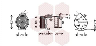 Van Wezel 3700K377 - Компрессор кондиционера unicars.by