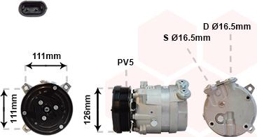 Van Wezel 3700K280 - Компрессор кондиционера unicars.by