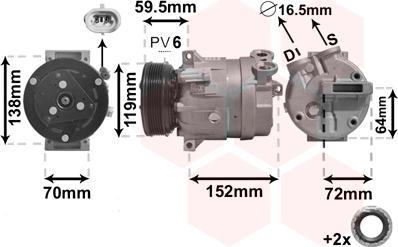 Van Wezel 3700K279 - Компрессор кондиционера unicars.by