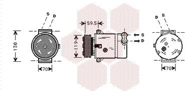 Van Wezel 3700K273 - Компрессор кондиционера unicars.by