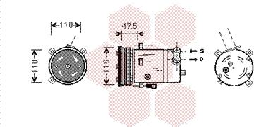 Van Wezel 3700K277 - Компрессор кондиционера unicars.by