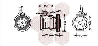 Van Wezel 2500K181 - Компрессор кондиционера unicars.by