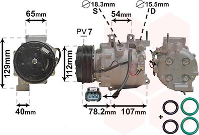 Van Wezel 2500K311 - Компрессор кондиционера unicars.by