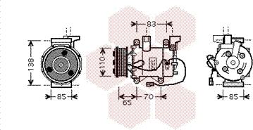 Van Wezel 2500K207 - Компрессор кондиционера unicars.by