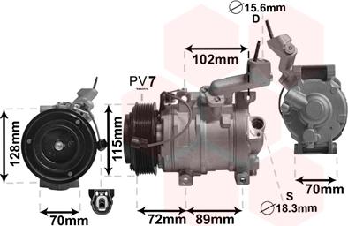 Van Wezel 2500K270 - Компрессор кондиционера unicars.by