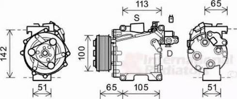 Van Wezel 2500K278 - Компрессор кондиционера unicars.by