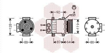 Van Wezel 2100K047 - Компрессор кондиционера unicars.by