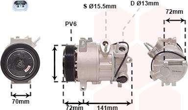 Van Wezel 2101K001 - Компрессор кондиционера unicars.by