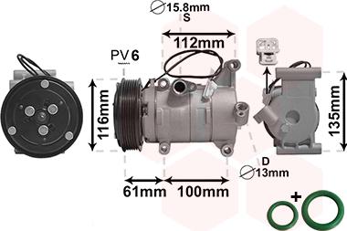 Van Wezel 2701K700 - Компрессор кондиционера unicars.by