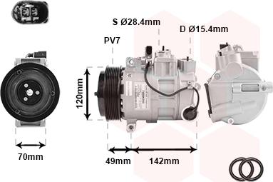 Van Wezel 7400K090 - Компрессор кондиционера unicars.by