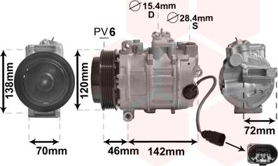 Van Wezel 7400K074 - Компрессор кондиционера unicars.by