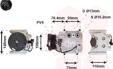 Van Wezel 7700K034 - Компрессор кондиционера unicars.by