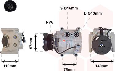 Van Wezel 7700K025 - Компрессор кондиционера unicars.by