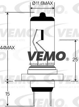 Vemo V99-84-0002 - Лампа накаливания, фара дальнего света unicars.by