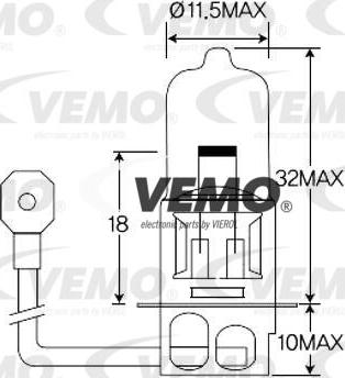 Vemo V99-84-0013 - Лампа накаливания, фара рабочего освещения unicars.by