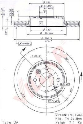 Villar 628.0561 - Тормозной диск unicars.by