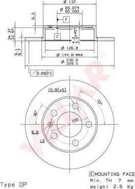 Villar 628.0155 - Тормозной диск unicars.by