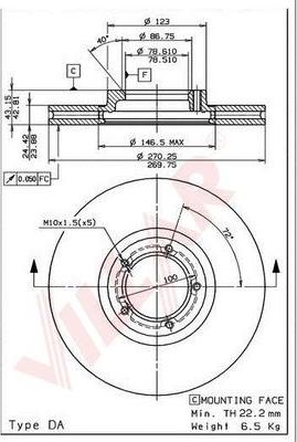 Villar 628.0320 - Тормозной диск unicars.by