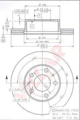 Villar 628.0291 - Тормозной диск unicars.by