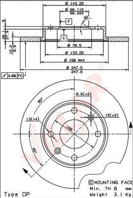 Villar 628.0254 - Тормозной диск unicars.by