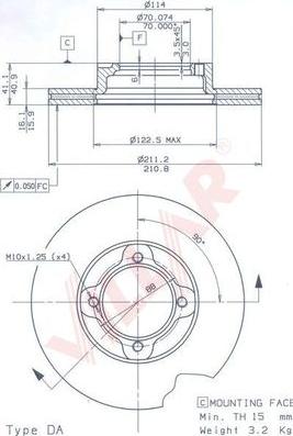 Villar 628.1976 - Тормозной диск unicars.by