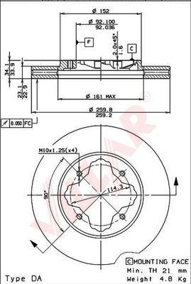 Villar 628.1492 - Тормозной диск unicars.by