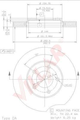 Villar 628.1405 - Тормозной диск unicars.by