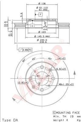 Villar 628.1482 - Тормозной диск unicars.by