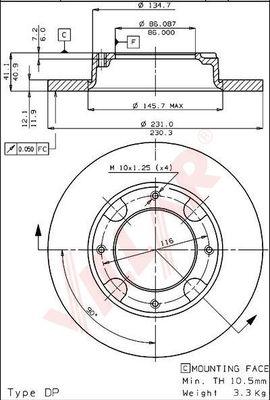 Villar 628.1557 - Тормозной диск unicars.by