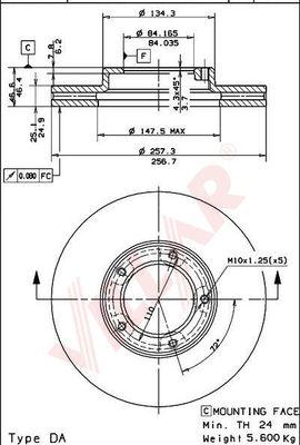 Villar 628.1589 - Тормозной диск unicars.by