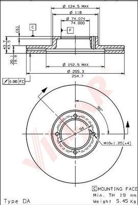 Villar 628.1645 - Тормозной диск unicars.by