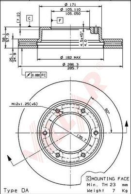 Villar 628.1647 - Тормозной диск unicars.by