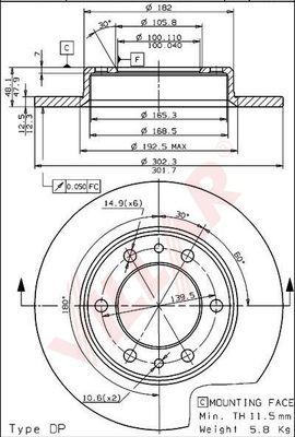 Villar 628.1661 - Тормозной диск unicars.by