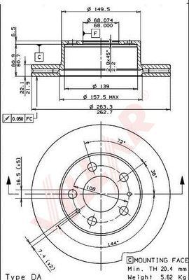 Villar 628.1609 - Тормозной диск unicars.by