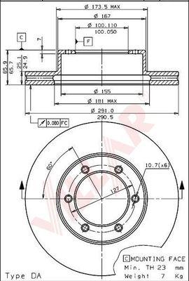 Villar 628.1634 - Тормозной диск unicars.by