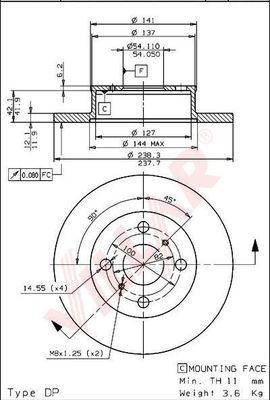 Villar 628.1677 - Тормозной диск unicars.by