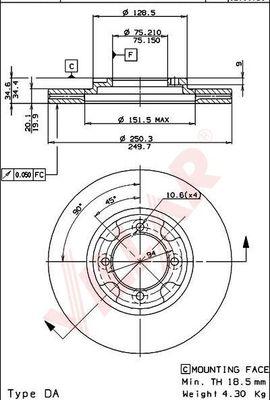 Mintex MDC580 - Тормозной диск unicars.by