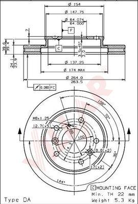 Villar 628.1363 - Тормозной диск unicars.by