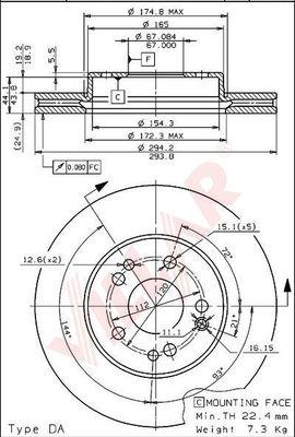 Villar 628.1289 - Тормозной диск unicars.by