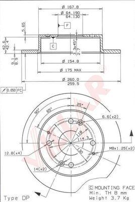 Villar 628.1237 - Тормозной диск unicars.by