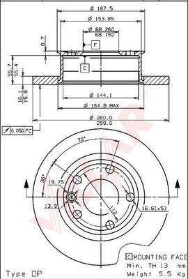 Villar 628.1754 - Тормозной диск unicars.by