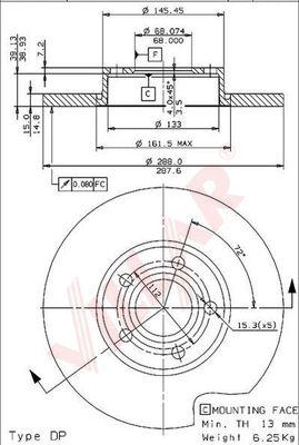 Villar 628.1709 - Тормозной диск unicars.by